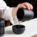 Tragbare chinesische Teekanne aus schwarzer Keramik 160ML