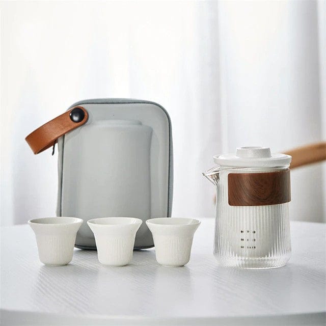 Tragbare Teekanne aus Glas und Keramik 230ML