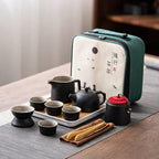 Tragbares japanisches Teeservice aus Keramik