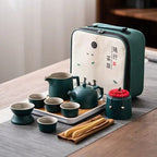 Tragbares japanisches Teeservice aus Keramik