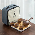Transportierbares chinesisches Tee-Set aus Keramik