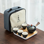 Transportierbares chinesisches Tee-Set aus Keramik