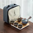 Transportierbares chinesisches Tee-Set aus Keramik