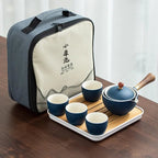 Transportierbares chinesisches Tee-Set aus Keramik