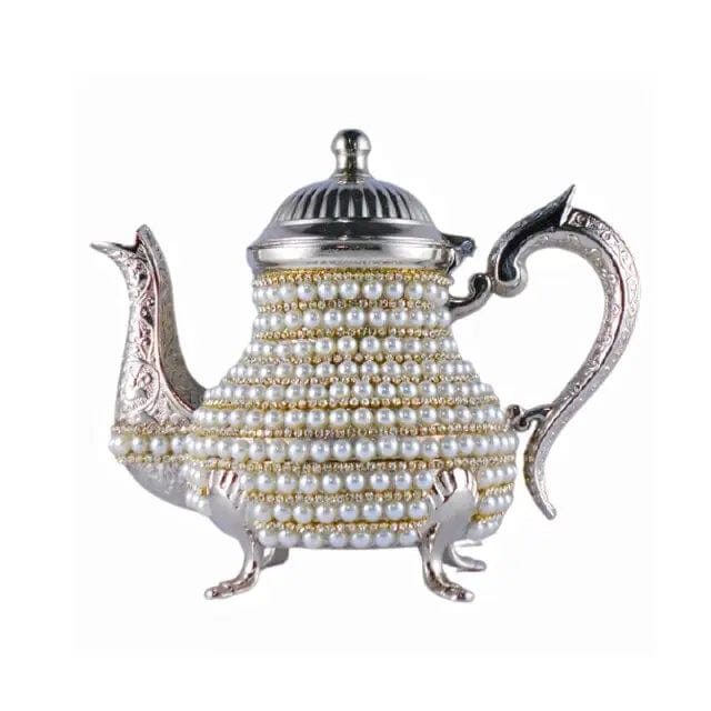 Türkische Teekanne aus Zink mit Swarovski-Kristallen und Perlen 1L
