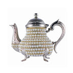 Türkische Teekanne aus Zink mit Swarovski-Kristallen und Perlen 1L