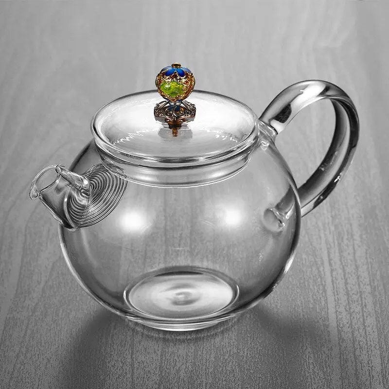 Vintage Glas Teekanne mit Deckel 200ml