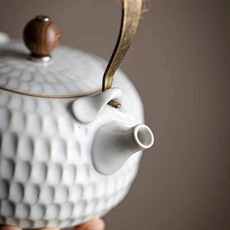 Weiße chinesische Keramik-Teekanne 400ml