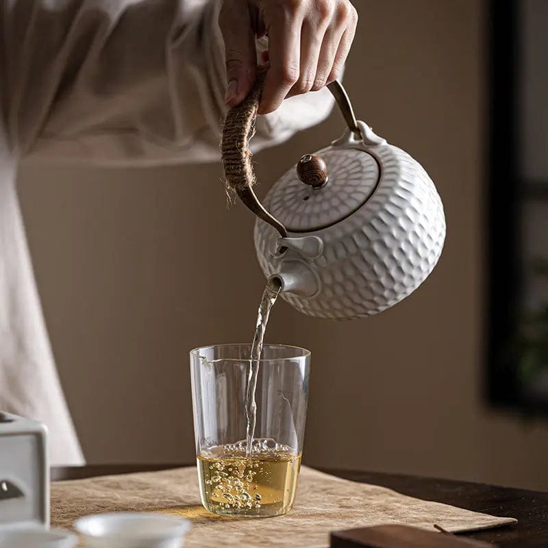 Weiße chinesische Keramik-Teekanne 400ml