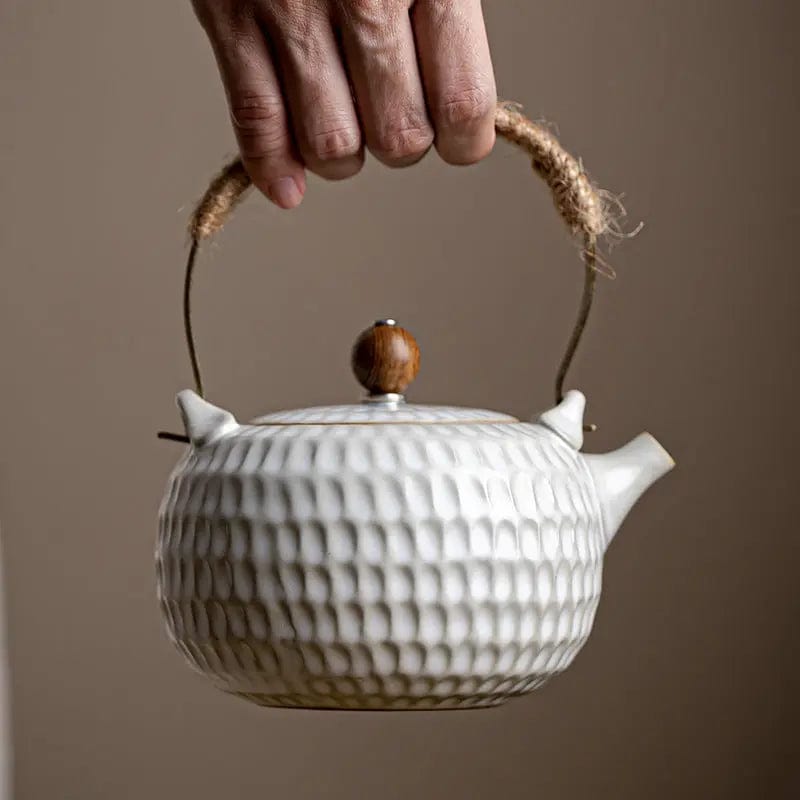 Weiße chinesische Keramik-Teekanne 400ml
