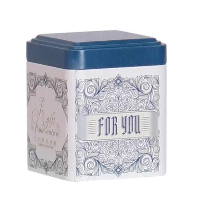 Weiße Metall-Teedose "Für Sie"