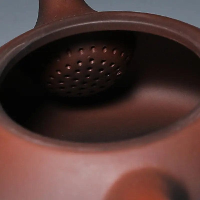 Yixing Teekanne Braun mit Symbolmuster aus Ton 230ML